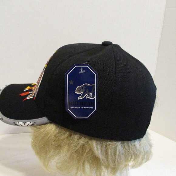Eagle Feathers NEW Vintage 1997 Big Bear Black White Embroidered Snapback Hat